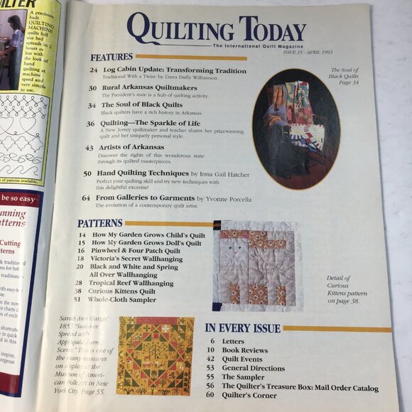 Vintage Quilting Today Magazine April 1993 Nostalgic Craft Publication Patterns - Picture 3 of 8